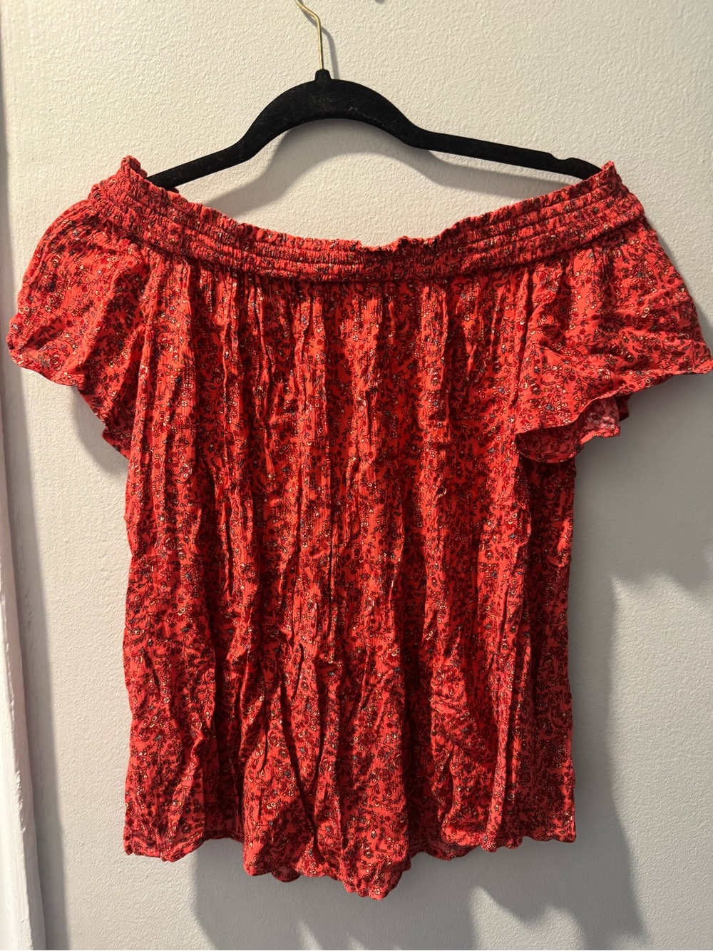 Old Navy Red Off-Shoulder Floral Women’s Top